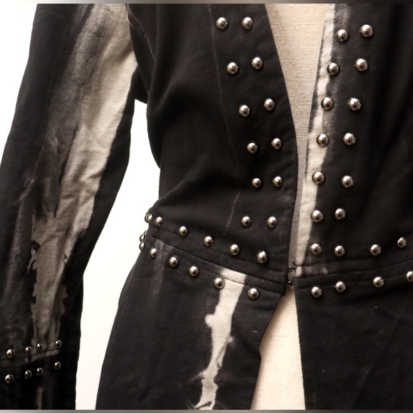 VOCAL Rock Studded COTTON Cardigan with Bleach dye and comfort fit - Picture 2 of 16